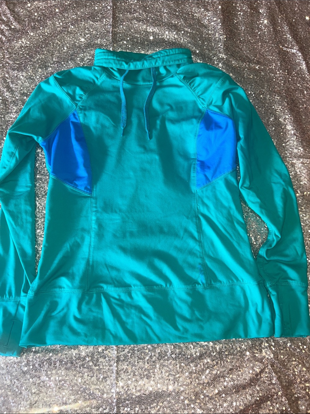 Reebok Teal Swim Coverup with Bright Blue Side Panels size M